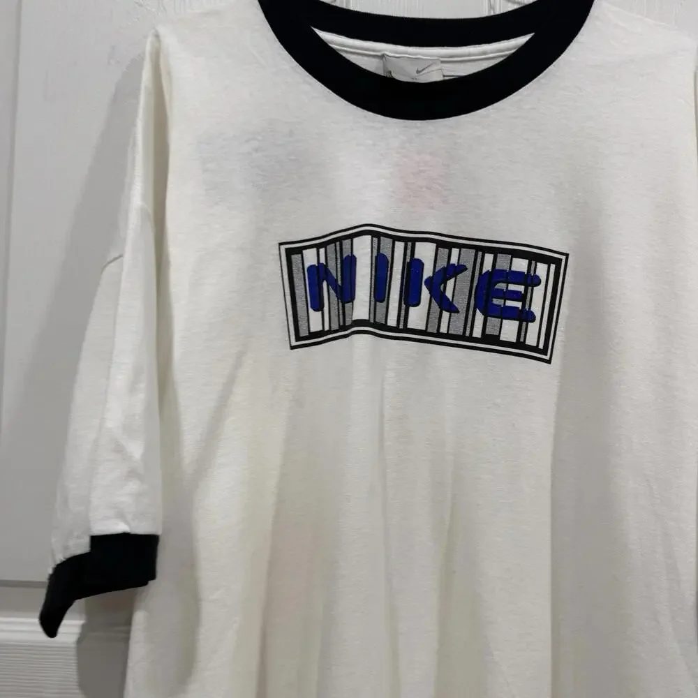 Men’s NIKE‎ NWT VINTAGE shirt size XLarge xl white blue Dead stock Rare Y2K